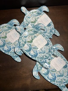 4 SIGRID OLSEN NEW!!! Turtle SeaLife MELAMINE Appetizer Side SALAD Plates CUTE! - Picture 1 of 6