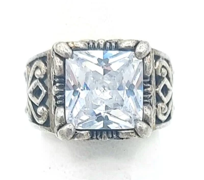 Silpada Uptown Sterling Silver Cubic Zirconia 'SZ6' Filigree Ring - Image 1 of 4