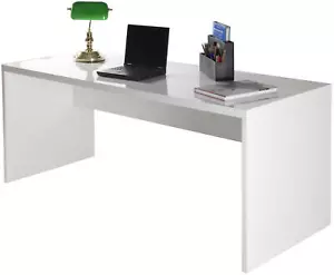 SCRIVANIA BIANCA LACCATA ELEGANTE KIT UFFICIO STUDIO MODERNA SR6132 L180h73p69 - Foto 1 di 1