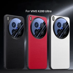 Funda protectora ultra delgada de cuero a prueba de golpes con tapa de lente para vivo X200 - Imagen 1 de 9