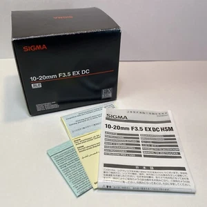 Box And Manuals Only! Sigma 10-20mm F3.5 EX DC Lens Box Only - Picture 1 of 7