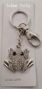 Llavero Llavero Rana Brillante con Ojos Verdes Diamante de Imitación Llavero - Imagen 1 de 3