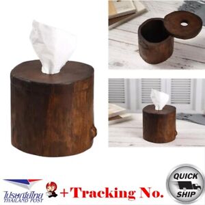 6" Wooden Tissue Cover Box Teak Wood Handmade Handcraft Home Decor +Tracking No.