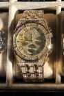 NEW Men’s Watch Hip Hop Icy Gold Quartz Movement Shines In The Sun And In Flash