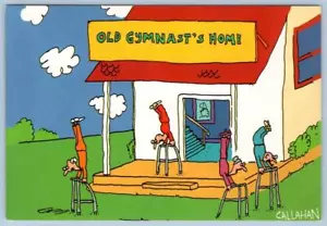 1980's OLD GYMNAST'S HOME*HANDSTANDS ON WALKERS*JOHN CALLAHAN DARK HUMOR - Picture 1 of 2