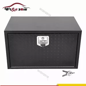 30 x 18 x 18 inch Black Steel Underbody Truck Tool Box with Aluminum Door - Picture 1 of 8