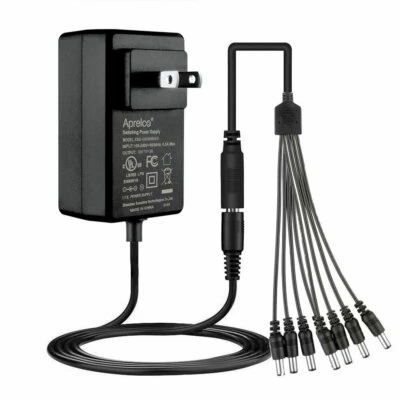 UL 12V 3A DC Power Supply Adapter with 8 Port Splitter for Lorex Security Camera - Image 1 of 4