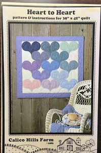 CALICO HILLS FARM HEART TO HEART 39" X 42" QUILT PATTERN Uncut Factory Fold - Picture 1 of 4