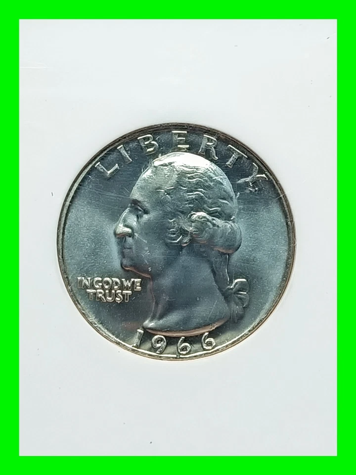 1966 P Washington Quarter 25c - PCGS MS 67 SMS - Lightly Toned - UNC High Grade  - Image 1 of 4