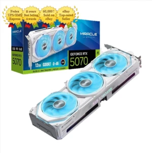 emTek GeForce RTX 5070 MIRACLE WHITE D7 12GB Gaming Graphics Card - Picture 1 of 1
