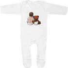 'Baby & Teddy Bear' Baby Romper Jumpsuits / Sleep Suits (Ss034533)