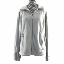 Columbia Light Gray June Lake Zip Up Jacket Womens Medium Fleece Activewear