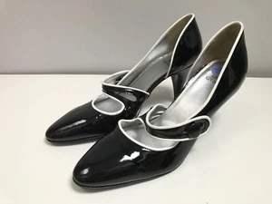Gianni Gregori schwarze Schuhe UK 6 Leder Lack Slipper Heels zweifarbig EU 39 - Bild 1 von 10