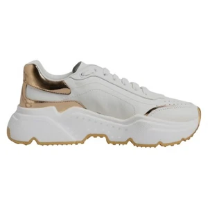 DOLCE & GABBANA Shoes White Gold Daymaster Low Top Sneakers EU40 / US9.5 670usd - Picture 1 of 10