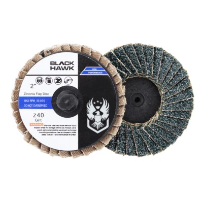 50 Pack - 2" Mini Flap Discs 40 Grit Quick Change Sanding Roloc Style Type R - Image 1 of 4