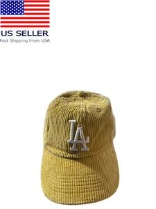 '47 Brand Los Angeles Dodgers Corduroy Strapback Baseball Hat Cap Yellow new - Picture 1 of 7