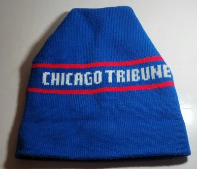 Gorra tejida Chicago Tribune de la década de 1980 gorro promoción distribuidor Chicago, Illinois RARA Foto 1 de 4
