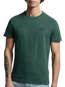 Superdry Mens Vintage Logo Embroidered T-shirt - Buck Green Marl - Picture 1 of 11