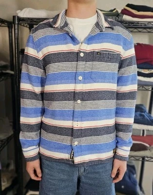 Quicksilver Striped Shacket XL Mens Jacket Surf Skate Casual Streetwear Y2K - Image 1 of 4