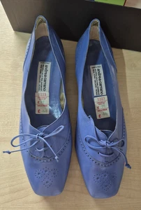 Damen Vintage Andrea Carrano Leder Schnürschuhe Größe 6,5 blau - Bild 1 von 13
