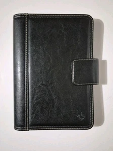 Franklin Covey Classic Planner 7-Ring Binder Black Faux Leather Portfolio 9.5x7" - Picture 1 of 11