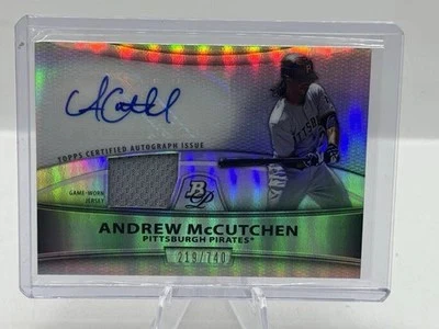 Andrew McCutchen Auto Patch Refractor 219/740 2010 Bowman Platinum Pirates Foto 1 de 2