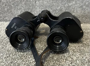 WW2 Era Vintage Binoculars 6E/293 A.M. In Leather Case (301) - Foto 1 di 7