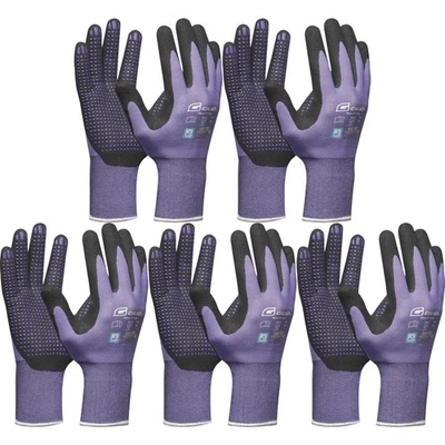 VASALAT Arbeitshandschuh Gebol Handschuhe Multi Flex Lady lila Größe 7 (S) | 5 Paar