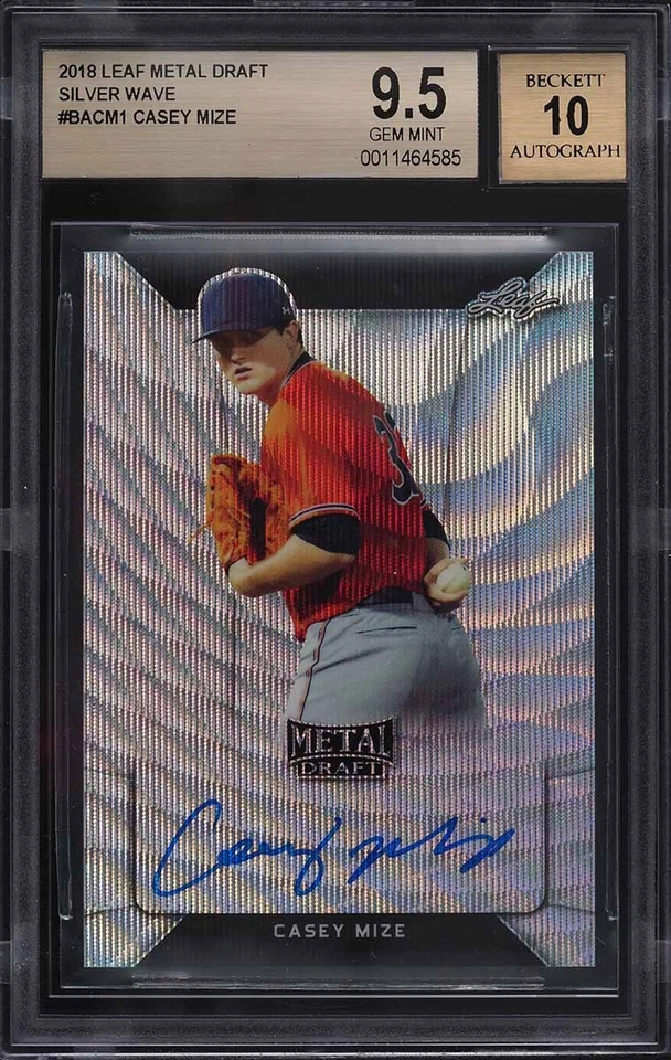 2018 Leaf Metal Draft Silver Wave Casey Mize ROOKIE AUTO #BA-CM1 BGS 9.5 - Image 1 of 2