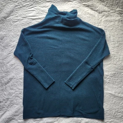 Free People 华夫格针织毛衣 We the Free 尺码 XS 深绿色蓝色 — 第 1/4 张图片