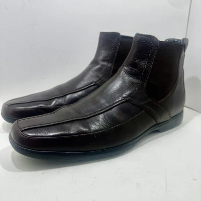Kenneth Cole Men’s Boots Size 9 1/2 Brown Chelsea Leather Pull-On Ankle Shoes - Image 1 of 4