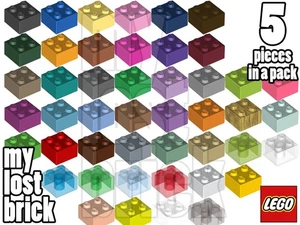 LEGO - Part 3003 - Bricks 2x2 (Pack of 5) + NEW + SELECT COLOUR - Picture 1 of 44