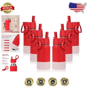 Botellas de agua para niños de doble pared de acero inoxidable de 14 oz - sin BPA y a prueba de fugas - Imagen 1 de 9