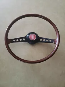 Original 1966-1978 Fiat 124 Spider Steering Wheel Faux Wood W/ Horn Assembly - Picture 1 of 7