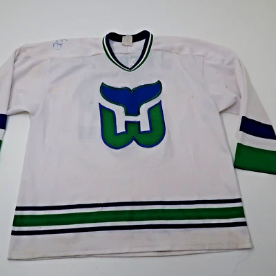 Robertson Hartford Whalers Jersey SIGNED Autographed CCM  Large White no strap - Image 1 of 4