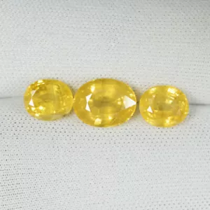 6.34Cts Amazing Fire Natural Yellow Sapphire Oval Set..!!!!! - Picture 1 of 2
