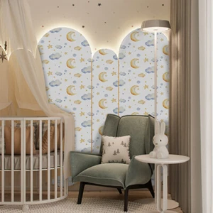 Star Moon Cloud Self-adhesive Wallpaper Peel and Stick For Baby’s Bedroom Decor - Picture 1 of 10