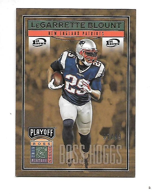 LEGARRETTE BLOUNT 2016 PLAYOFF BOSS HOGGS 1ST DOWN #BH-LB SERIAL #7/99 PATRIOTS - Image 1 of 1