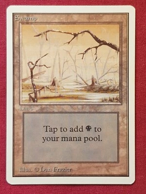 Magic The Gathering UNLIMITED SWAMP B land card MTG UNL - Image 1 of 2