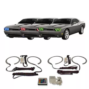 RGB Multi Color IR Headlight Halo kit for Dodge Challenger 08-14 - Picture 1 of 11