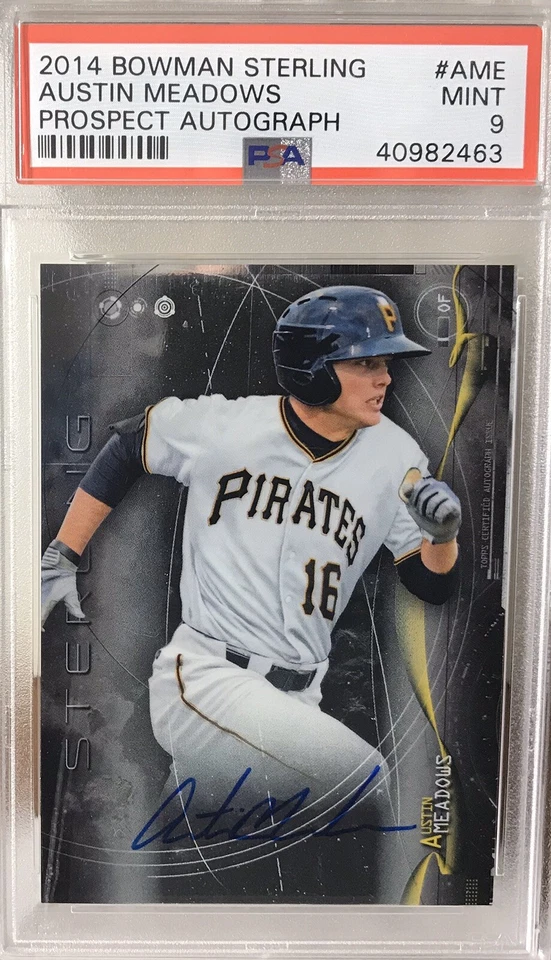 AUSTIN MEADOWS - 2014 BOWMAN STERLING PROSPECT AUTOGRAPH - PSA MINT 9 - Image 1 of 1