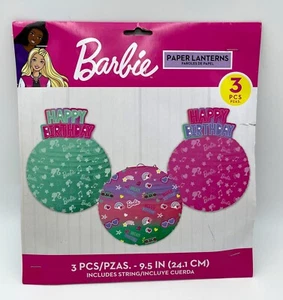 NEW 2021 Barbie Mattel Doll Kids Birthday Party Decoration Paper Lantern 3 Piece - Picture 1 of 9