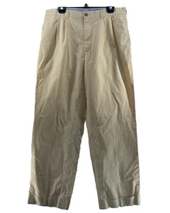 Pantalones chinos plisados amarillo mantequilla Brooks Brothers 38×32 para hombre 100 % algodón - Imagen 1 de 7