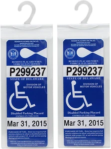2x Handicap Parking Permit Placard Protector Cover Hanger Car Holder Hang Sleeve - Picture 1 of 9