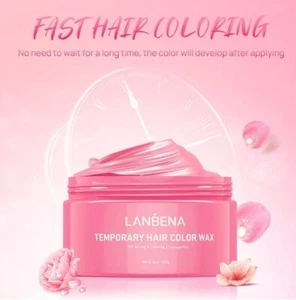 Lanbena Flamingo Pink Temporary Fast Hair Color Wax - 5.3 oz / 150 g - Brand New - Picture 1 of 7
