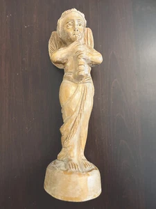 VNTG Hand Carved/Crafted Solid Wood Angel Cherub Sculpture Free Shipping - Picture 1 of 5