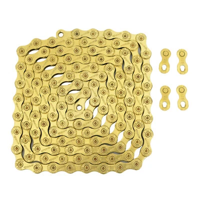 Cadena de 12 velocidades TAYA TOLV-121 126 eslabones con eslabón conector, dorado Foto 1 de 2