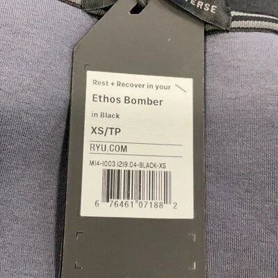 Chaqueta Bomber RYU Ethos Para Mujer Talla XS Negra Cremallera Completa Mangas Largas Bolsillos Foto 1 de 4