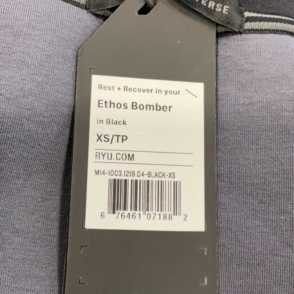 Chaqueta Bomber RYU Ethos Para Mujer Talla XS Negra Cremallera Completa Mangas Largas Bolsillos Foto 1 de 4