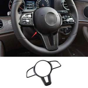 Carbon Fiber Steering Wheel Decor Cover Trim For Benz C63 Coupe W205 2015-2021 - Picture 1 of 9